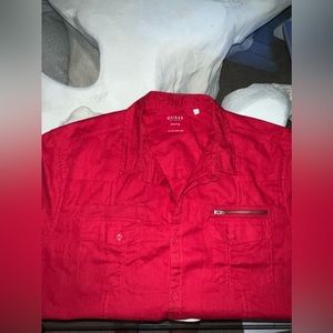 SOLD - Red collar button down shirt